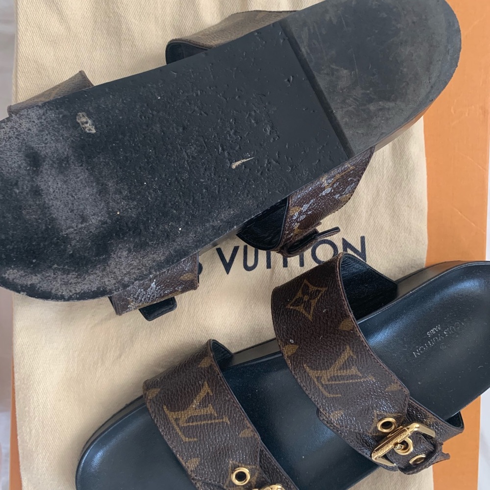 Louis Vuitton Monogram Bom Dia Sandals Size 37.5 - Picture 4 of 8
